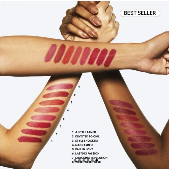 NEW FULL SIZE MAC POWDER KISS LIPSTICK IN SHADE DEVOTED TO CHILLI 316 - Picture 5 of 7